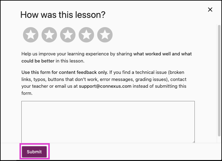 Lesson Viewer - Lesson Intro/Content & Rating Lessons