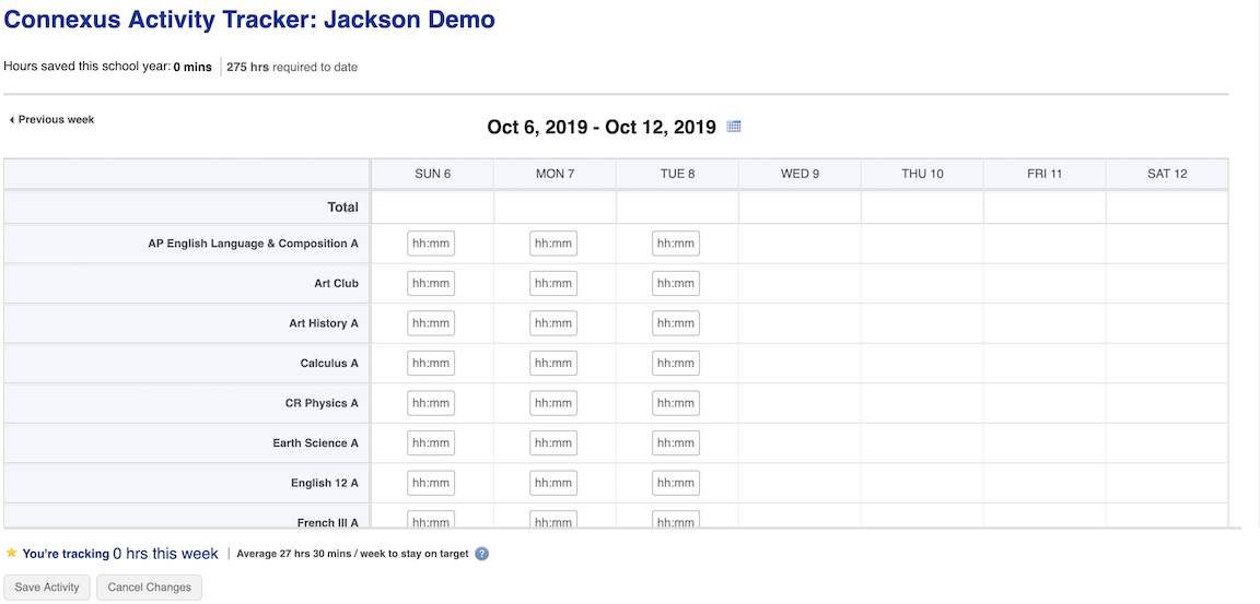 Using the Student Activity Tracker